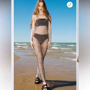 RHINESTONE MESH MAXI DRESS